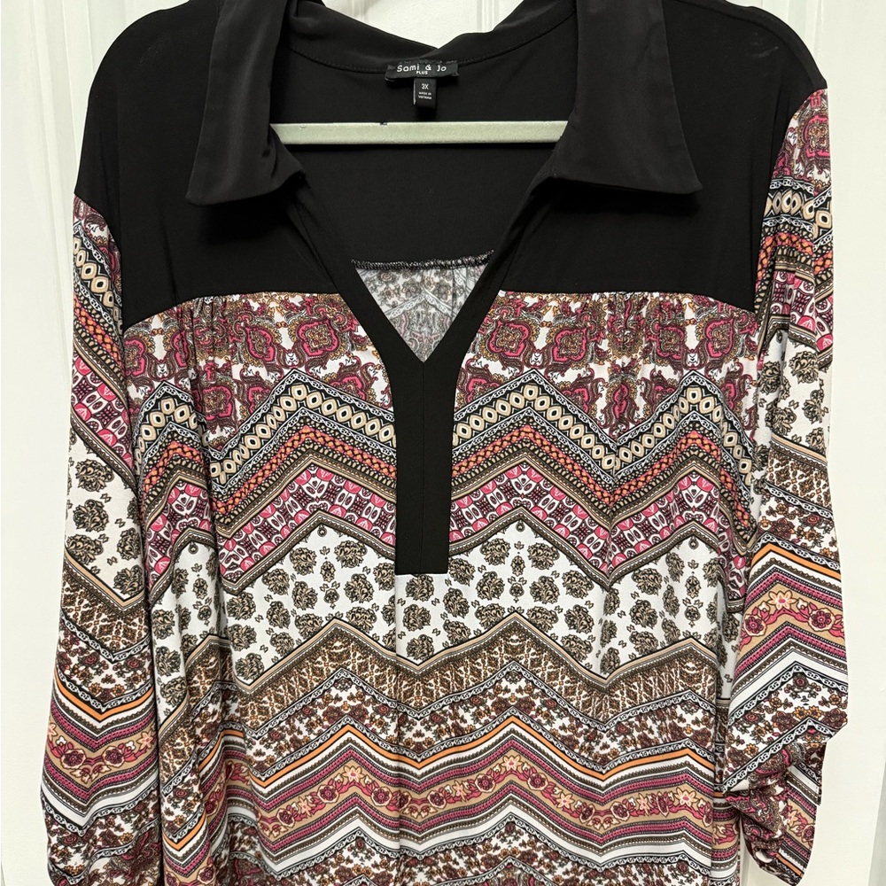 Sami & Jo Multicolor Chevron Pattern Women's Shif… - image 3